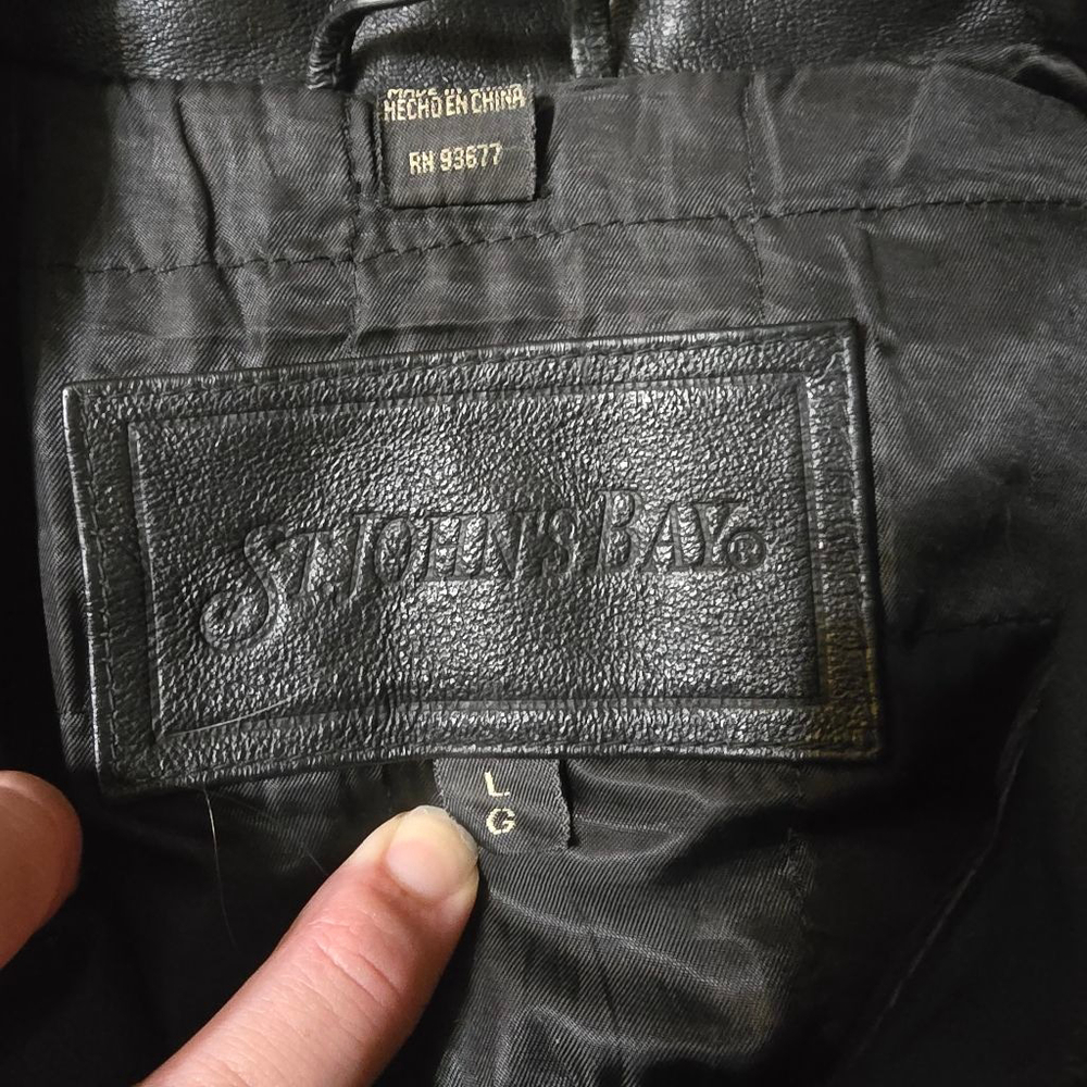 Men's Geniune Black Leather Vintage Jacket - Picture 2 of 14